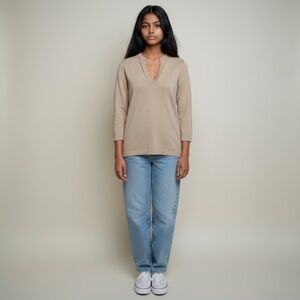 Givenchy Sport Taupe V-Neck Top
